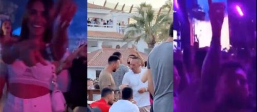 Leo Messi bien entouré lors de ses vacances à Ibiza. (crédit Twitter)
