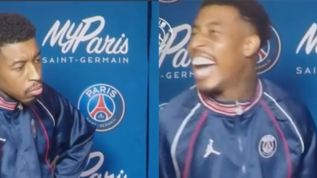 Presnel Kimpembe en grande forme lors d'une interview avec le PSG. (crédit capture PSG TV)