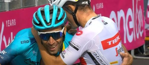 Vincenzo Nibali al Giro d'italia con Juan Pedro López.