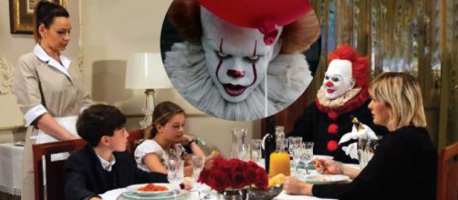 Un posto al sole, anticipazioni al 17 giugno: in un pranzo a casa Ferri spunta il clown Pennywise del film It.