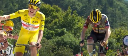 La vittoria di Tadej Pogacar nella tappa di Planche des Belles Filles.