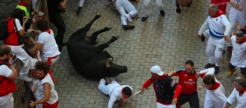 El sexto encierro contó con los toros de la ganadera extremeña de Jandilla (Twitter, elalberotoro)