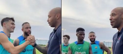 Henry et Memphis au coeur d'une séquence insolite sur les réseaux sociaux. (crédit Barça Twitter)