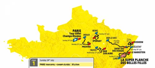 Il profilo planimetrico del Tour de France Femminile 2022.