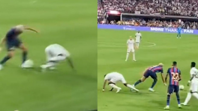 Araujo a mis à mal Tchouameni et Vinicius il y a quelques jours lors du Clasico. (crédit Twitter)