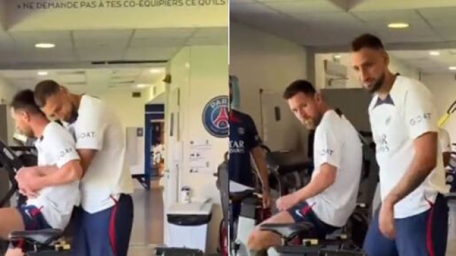 Leo Messi et Gianluigi Donnarumma à la reprise de l'entraînement du PSG. (crédit Twitter PSG)