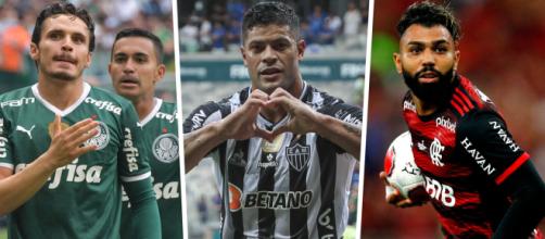 Palmeiras, Galo e Flamengo estão nas quartas de final (Fotomontagem)