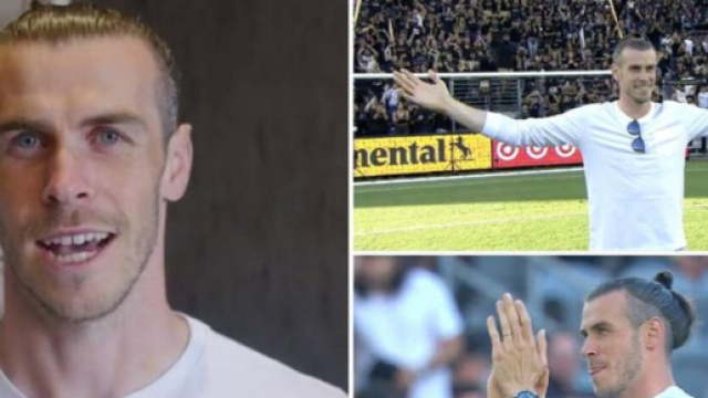 Bale a parlé espagnol lors de sa présentation comme nouveau joueur des Los Angeles FC. (crédit Twitter et Give me Sport)