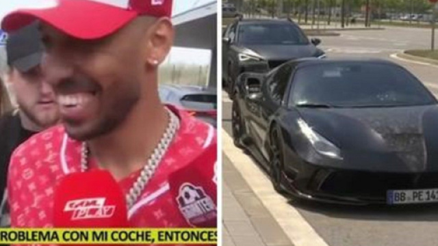 La r&eacute;action d'Aubameyang quand sa Ferrari &agrave; 400.000 &euro; tombe en panne fait le buzz (vid&eacute;o)