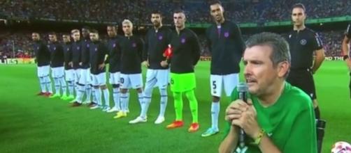 Jordi Alba fond en larmes lors du match FC Barcelone - Manchester City, la vidéo buzze (capture YouTube)