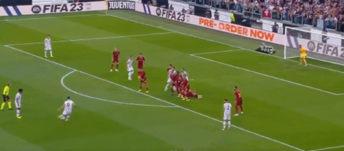 Juventus - AS Roma : le bijou de Vlahovic sur coup-franc fait le buzz (capture YouTube)
