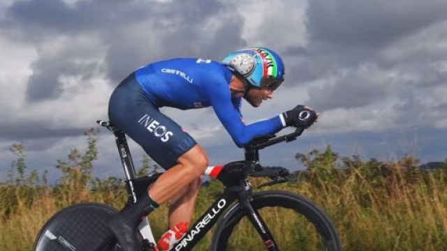Ciclismo, il Campione del Mondo a cronometro Filippo Ganna.