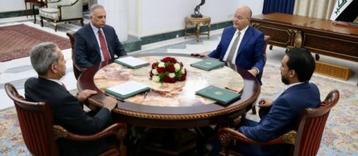 El presidente de Irak se reunió con el primer ministro en funciones tras la crisis política por la renuncia de al Sadr (Twitter/@IraqiPMO)
