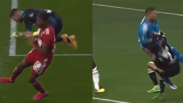 Anthony Lopes multiplie depuis un certain temps les sorties dangereuses. (cr&eacute;dit Twitter)