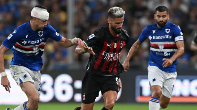 Giroud ha segnato il rigore della sofferta vittoria del Milan a Marassi contro la Sampdoria - foto di: acmilan.com