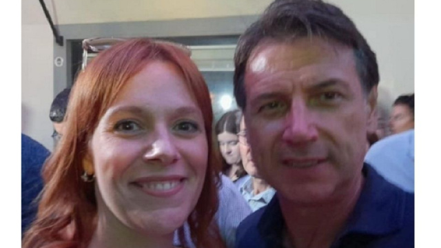 Maria Letizia Magnelli con Giuseppe Conte.