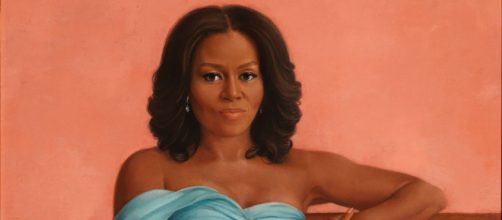 Michelle Obama portrait painted by Sharon Sprung (Image source: White House Historical Association/White House Collection)