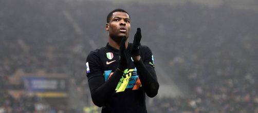 Denzel Dumfries, esterno destro dell'Inter.