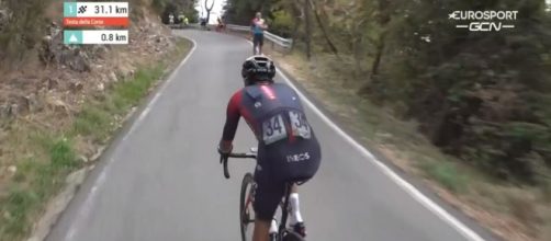 Giro di Toscana, l'attacco di Daniel Martinez sul Monte Serra.