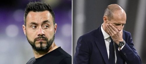 De Zerbi potrebbe essere l'erede di Allegri qualora il tecnico toscano venisse esonerato dalla Juve.