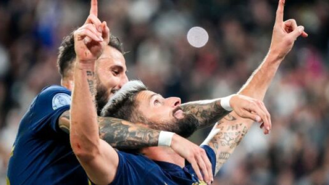 Olivier Giroud en forme ce jeudi soir face à l'Autriche. (crédit Twitter)