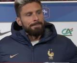 Olivier Giroud frustré par la défaite des Bleus face au Danemark. (crédit Twitter LCL)