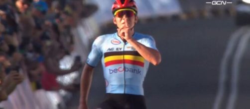 Il Campione del Mondo di ciclismo Remco Evenepoel.