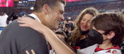 Brady and Jack share an emotional moment after a Super Bowl win (Image source: NFL/YouTube)