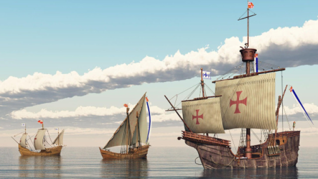 Le tre caravelle della flotta di Cristoforo Colombo: la Niña, la Pinta e la Santamaria