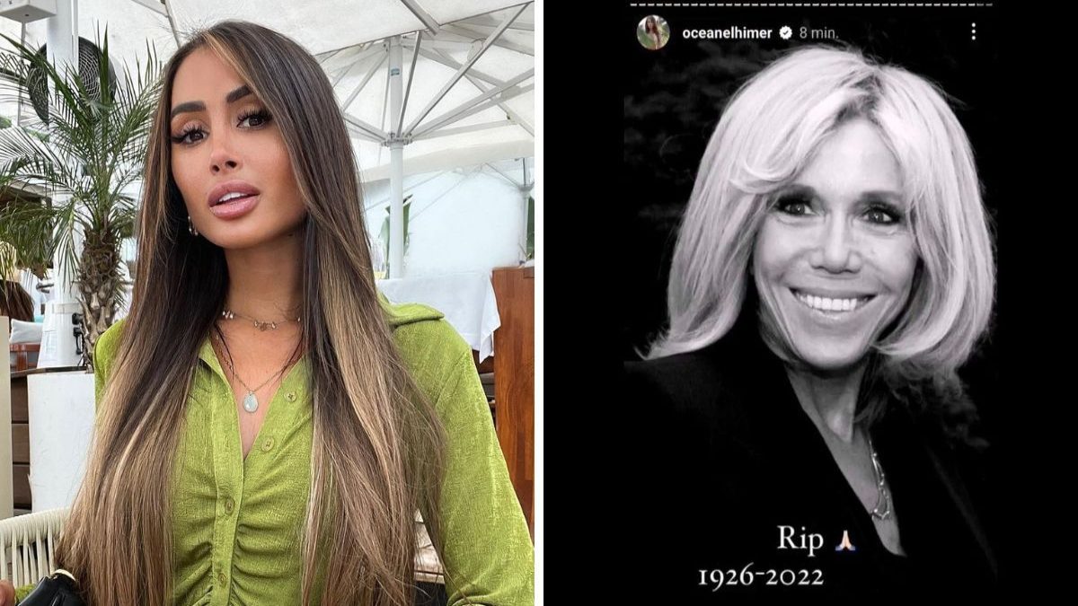 Marine Une Chambre A Moi Deces Océane El Himer affiche Brigitte Macron pour annoncer le décès de la reine  Elizabeth II