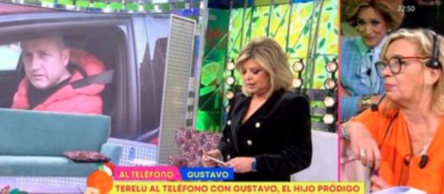 Gustavo hizo una conexión telefónica con 'Sálvame' (Captura de pantalla de Telecinco)