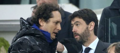 John Elkann e l'ex presidente Juve Andrea Agnelli.