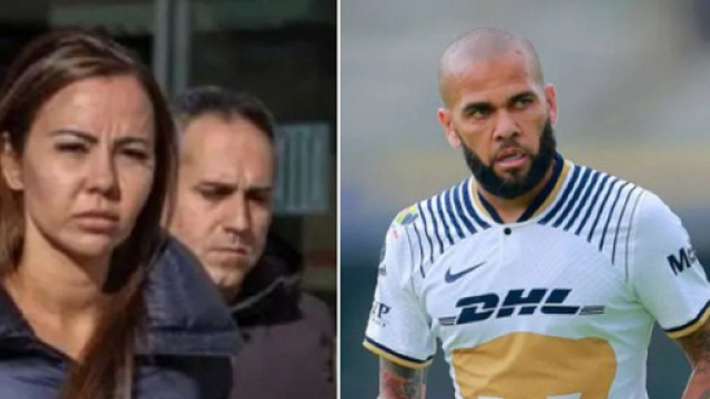 Dinorah Santana et Dani Alves (capture Twitter Goleada Info @goleada_info)