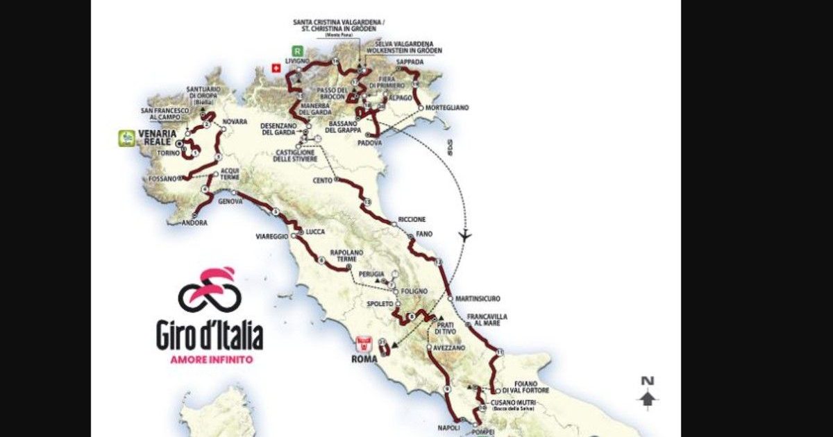 Giro d'Italia 2024, scoperto il percorso due crono, poco sud e Cima