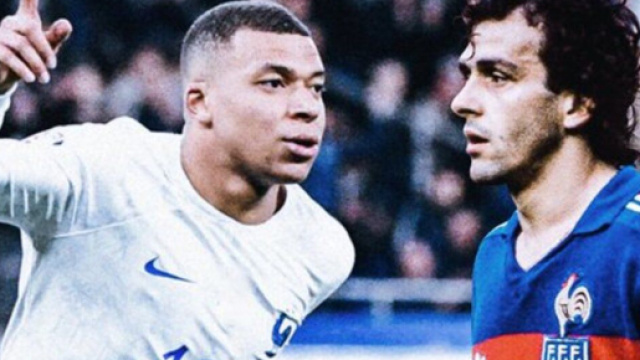 Mbappé a dépassé Michel Platini au nombre de buts avec les Bleus. Il est désormais à 42 buts. (@Ligue1_ENG)