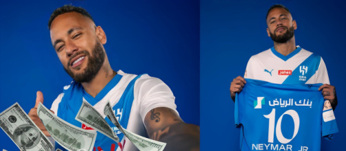 Neymar sous les couleurs d'Al-Hilal (Capture Twitter @Amour_Du_Foot)