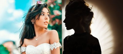 Un posto al sole, Rossella Graziani in abito da sposa (Giorgia Gianetempo) assieme ad una misteriosa figura femminile