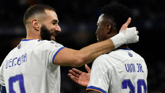 Karim Benzema et Vinicus quans ils jouaient ensemble au Real Madrid (capture Twitter @ActuFoot_)
