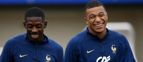 Mbappé et Dembélé en Bleu (capture Twitter Actu Foot)