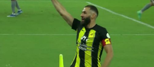 Karim Benzema avec Al-Ittihad (capture Twitter @ActuFoot_)