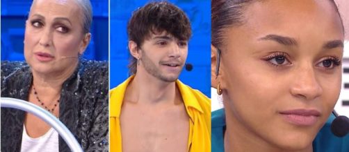 Amici 23: da sinistra Alessandra Celentano e gli allievi Nicholas e Marisol.