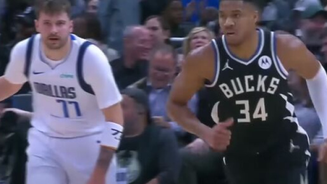 Giannis et Doncic lors du match NBA d'hier soir (Capture YouTube @NBA)