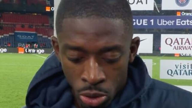 Dembélé auteur d'un but contre Monaco. (screenshot twitter @primevideo)