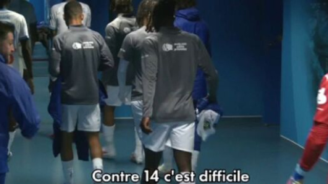 Les couloirs du Stade Vélodrome (capture Twitter @CanalplusFoot)