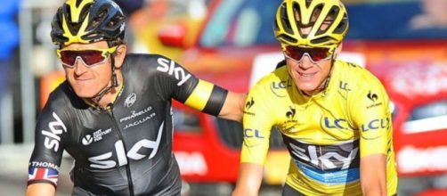 Ciclismo, Chris Froome in maglia gialla.