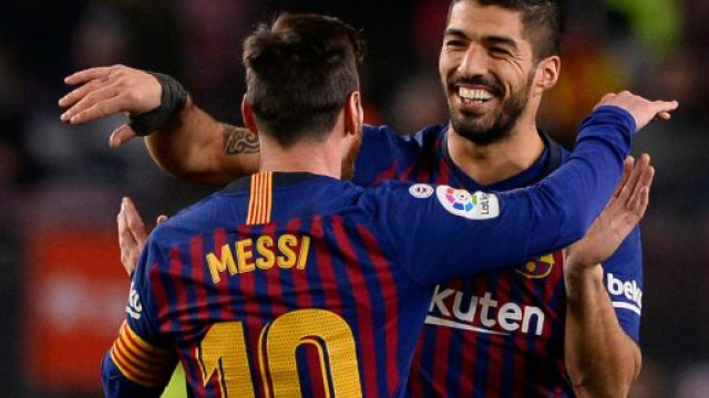 Lionel Messi et Luis Suarez au FC Barcelone (capture Twitter Actu Foot)