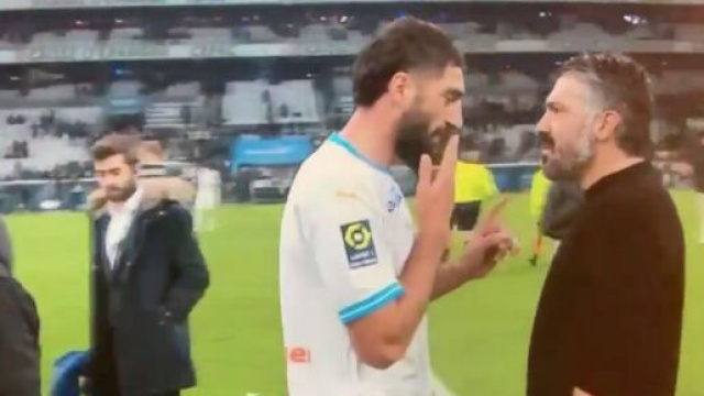 Gattuso exigeant avec ses joueurs à l'OM. (screenshot Canal+)