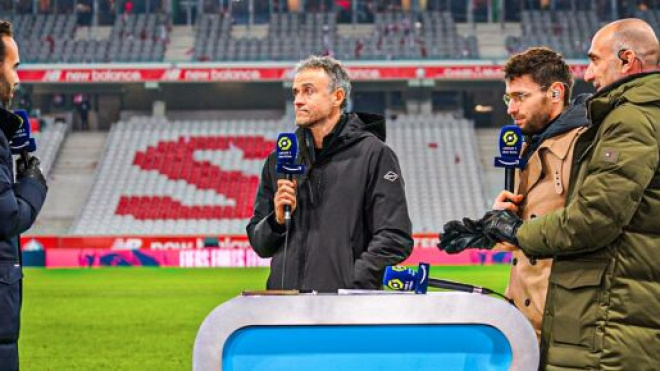 Enrique agacé après le match nul du PSG à Lille. (screenshot Prime Video)