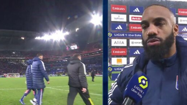 Lacazette en grande forme avec l'OL. (screenshot Twitter - @Primevideo)