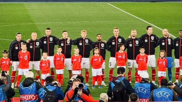 L'équipe d'Autriche lors de son dernier match (Capture twitter @oefb1904)